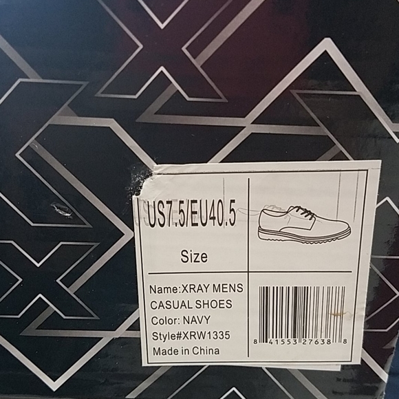 NWT Xray navy mesh plain toe lace up casual shoes - Picture 3 of 3